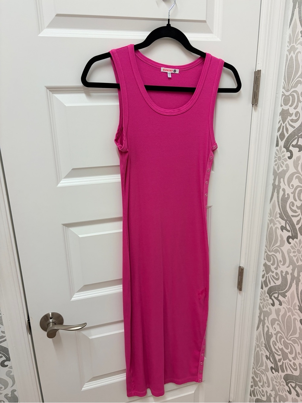 Sundry Ribbed Hot Pink Tank Top